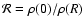 ${\cal
R}=\rho(0)/\rho(R)$