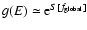 $g(E)\simeq
{\rm e}^{S[f_{{\rm global}}]}$