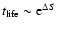 $t_{{\rm life}}\sim
{\rm e}^{\Delta S}$