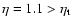 $\eta =1.1>\eta _{\rm t}$