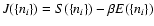 $J(\lbrace n_{i}\rbrace )=S(\lbrace n_{i}\rbrace )-\beta
E(\lbrace n_{i}\rbrace )$