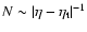 $N\sim \vert\eta-\eta_{\rm t}\vert^{-1}$