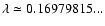 $\lambda\simeq 0.16979815...$