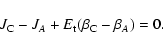 \begin{displaymath}%
J_{\rm C}-J_{A}+E_{\rm t}(\beta_{\rm C}-\beta_{A})=0.
\end{displaymath}