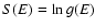 $S(E)=\ln g(E)$
