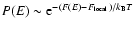 $P(E)\sim {\rm e}^{-(F(E)-F_{{\rm local}})/k_{\rm B}T}$