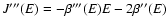 $J'''(E)=-\beta'''(E)E-2\beta''(E)$