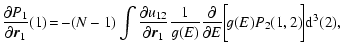 $\displaystyle %
{\partial P_{1}\over\partial {\vec r}_{1}}(1)\!=\!-(N-1)\int {\...
...l \over\partial E}\biggl\lbrack\! g(E)P_{2}(1,2)\!\biggr\rbrack {\rm d}^{3}(2),$