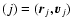 $(j)=({\vec r}_{j},{\vec v}_{j})$