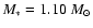 $M_*=1.10~M_\odot$
