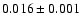 $0.016\pm 0.001$