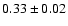 $0.33\pm 0.02$