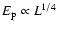 $E_{\rm p}
\propto L ^{1/4}$