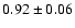 $0.92 \pm 0.06$