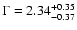 $\Gamma =
2.34^{+0.35}_{-0.37}$