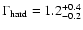 $\Gamma_{\rm hard} = 1.2^{+0.4}_{-0.2}$