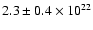 $2.3 \pm 0.4 \times
10^{22}$