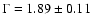 $\Gamma =
1.89\pm0.11$