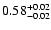 $\rm0.58^{+0.02}_{-0.02}$