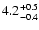 $\rm 4.2^{+0.5}_{-0.4}$