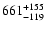 $\rm 661^{+155}_{-119}$