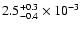 $ 2.5^{+0.3}_{-0.4}\times10^{-3}$