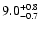 $\rm 9.0^{+0.8}_{-0.7}$