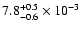 $\rm 7.8^{+0.5}_{-0.6}\times10^{-3}$
