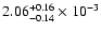$\rm 2.06^{+0.16}_{-0.14}\times10^{-3}$