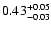 $\rm0.43^{+0.05}_{-0.03}$
