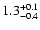 $\rm 1.3^{+0.1}_{-0.4}$