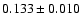 $0.133\pm0.010$