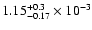 $1.15^{+0.3}_{-0.17}\times10^{-3}$