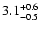 $\rm 3.1^{+0.6}_{-0.5}$