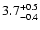 $\rm 3.7^{+0.5}_{-0.4}$