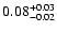$\rm0.08^{+0.03}_{-0.02}$