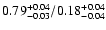 $\rm0.79^{+0.04}_{-0.03}/0.18^{+0.04}_{-0.04}$