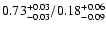 $\rm0.73^{+0.03}_{-0.03}/0.18^{+0.06}_{-0.09}$