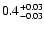 $\rm0.4^{+0.03}_{-0.03}$