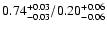 $\rm0.74^{+0.03}_{-0.03}/0.20^{+0.06}_{-0.06}$