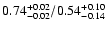 $\rm0.74^{+0.02}_{-0.02}/0.54^{+0.10}_{-0.14}$