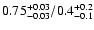 $\rm0.75^{+0.03}_{-0.03}/0.4^{+0.2}_{-0.1}$