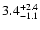 $\rm 3.4^{+2.4}_{-1.1}$