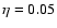 $\eta=0.05$