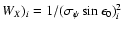 $W_{X})_i=1/(\sigma_{\psi} \sin\epsilon_0)_i^2$