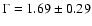 $\Gamma = 1.69 \pm 0.29$