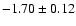 $-1.70\pm0.12$