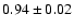 $0.94\pm0.02$