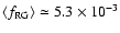 $\langle f_{\rm RG} \rangle \simeq 5.3 \times 10^{-3}$
