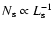 $N_{\rm s} \propto L_{\rm s}^{-1}$